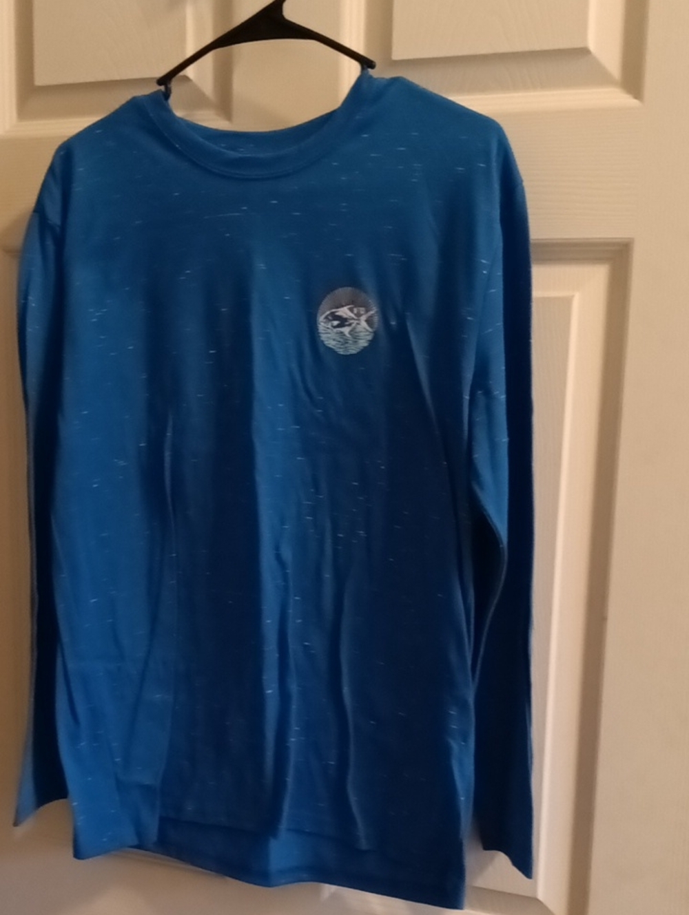 Womens AFTCO Long Sleeve Royal Blue Graphic Tee